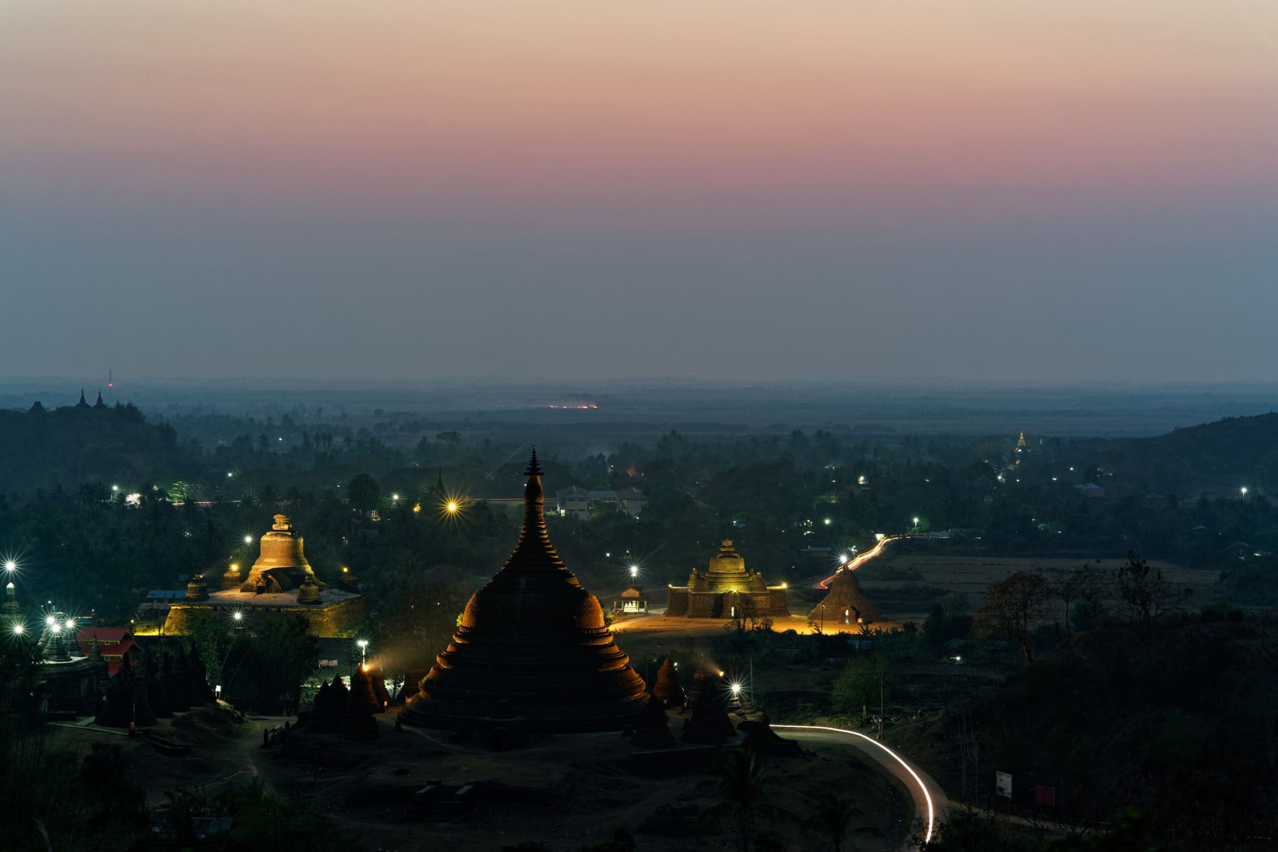 Sunset over Mrauk U, Myanmar