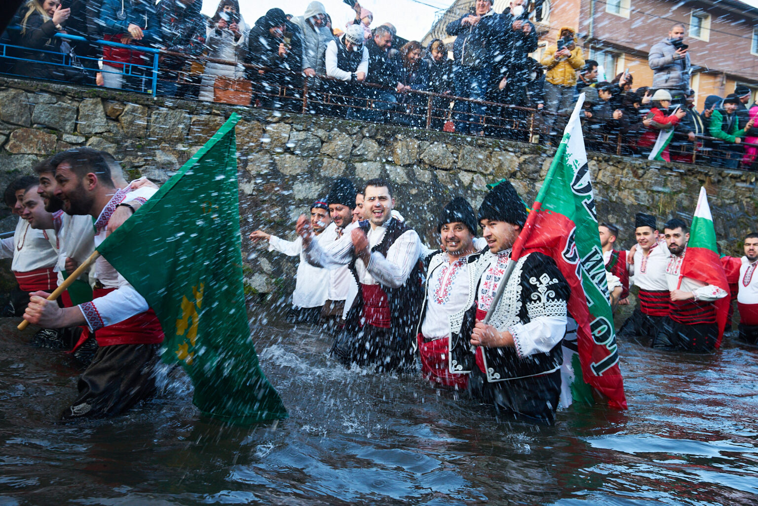 Man splashing water